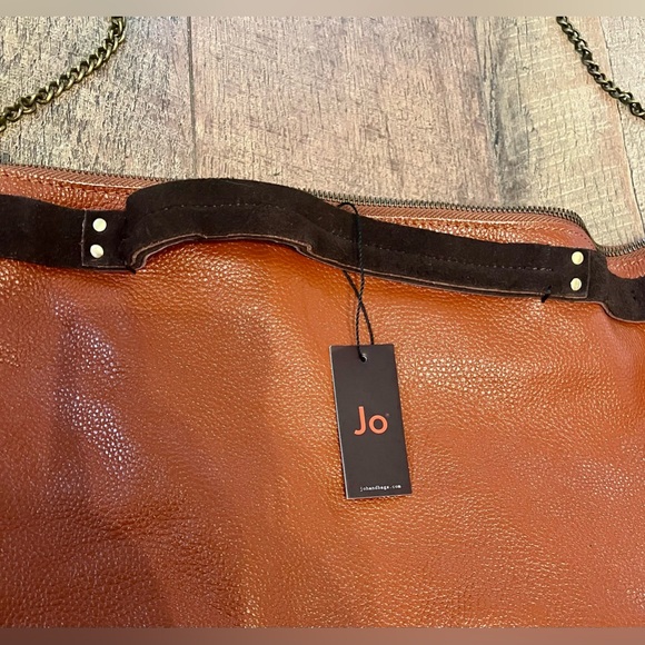 NWT Anthropologie x Jo Bags Brown Leather and Suede Tote Bag - Picture 2 of 5